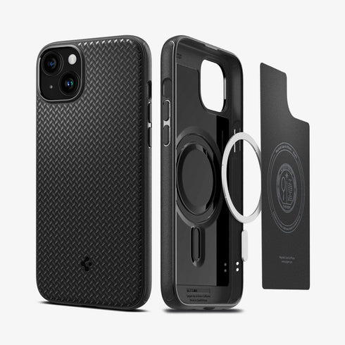 ACS06597 - iPhone 15 Pro Max Case Mag Armor (MagFit) in matte black showing the back